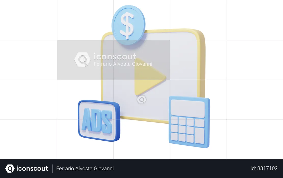 Cálculo de anúncios  3D Icon