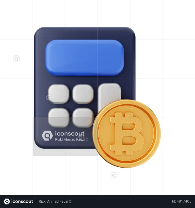 Cálculo de bitcoin  3D Icon