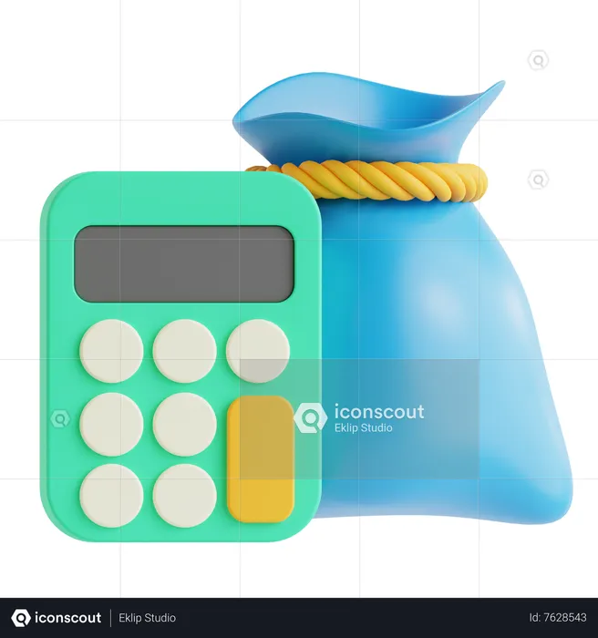 Calculo de dinero  3D Icon