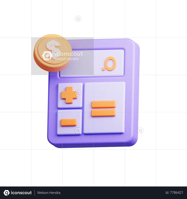 Calculo de dinero  3D Icon