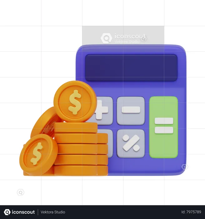 Calculo de dinero  3D Icon