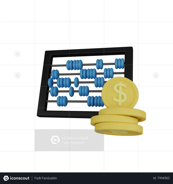 Calculo de dinero  3D Icon