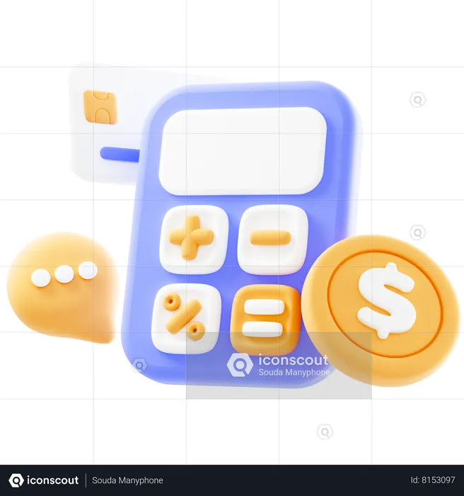 Calculo de dinero  3D Icon