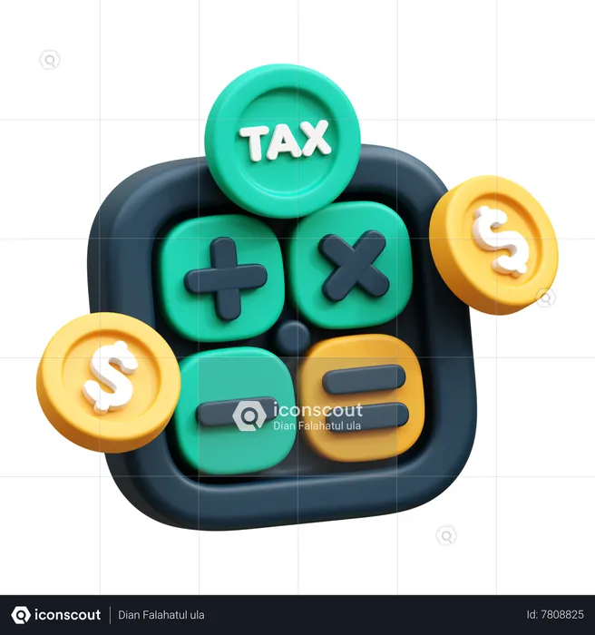 Cálculo de Imposto  3D Icon