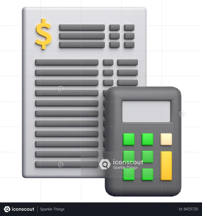 Calculando el presupuesto  3D Icon