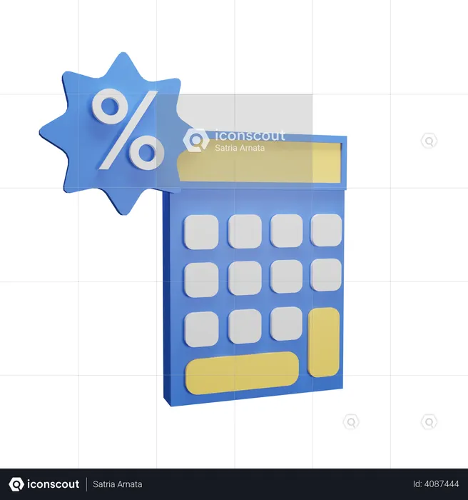 Calculando desconto  3D Illustration