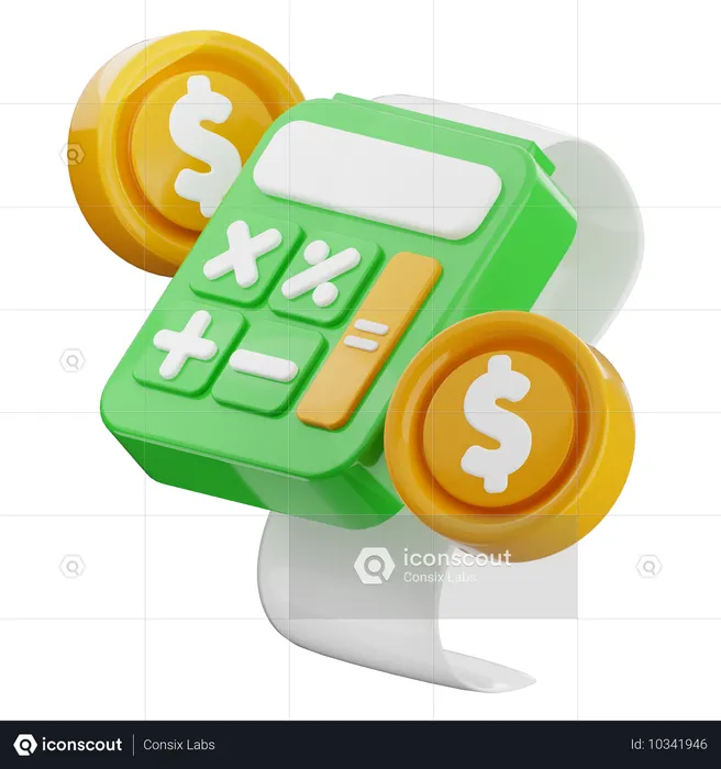 Cálculo financeiro  3D Icon