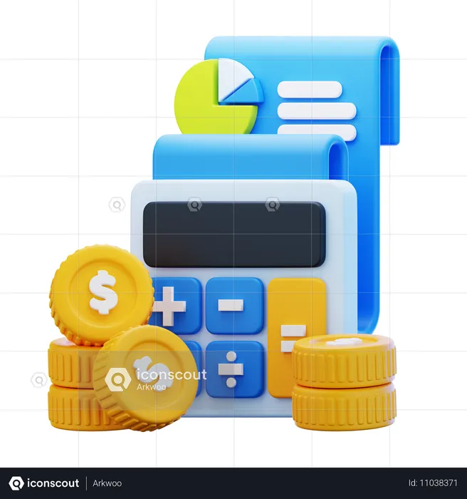 Cálculo financeiro  3D Icon