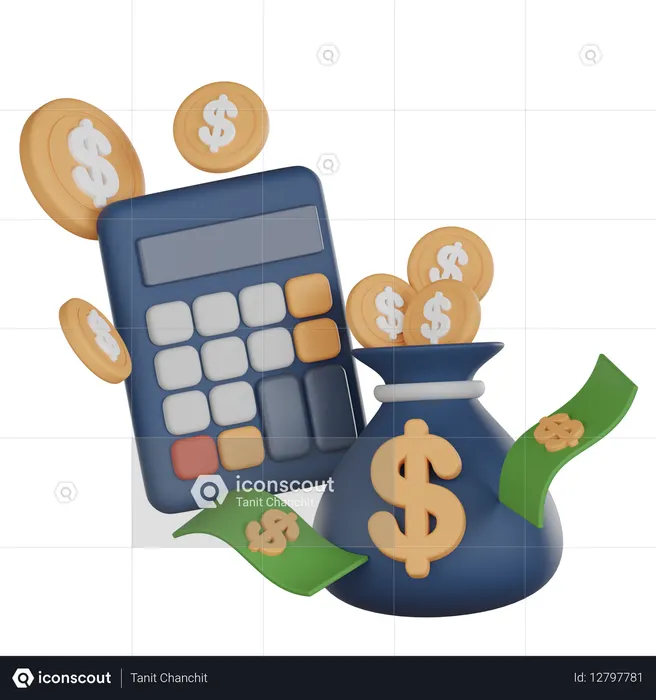 Cálculo financeiro  3D Icon