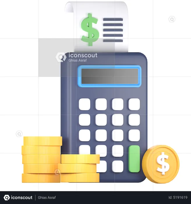 Calculo financiero  3D Icon
