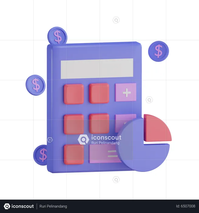 Calculo financiero  3D Icon