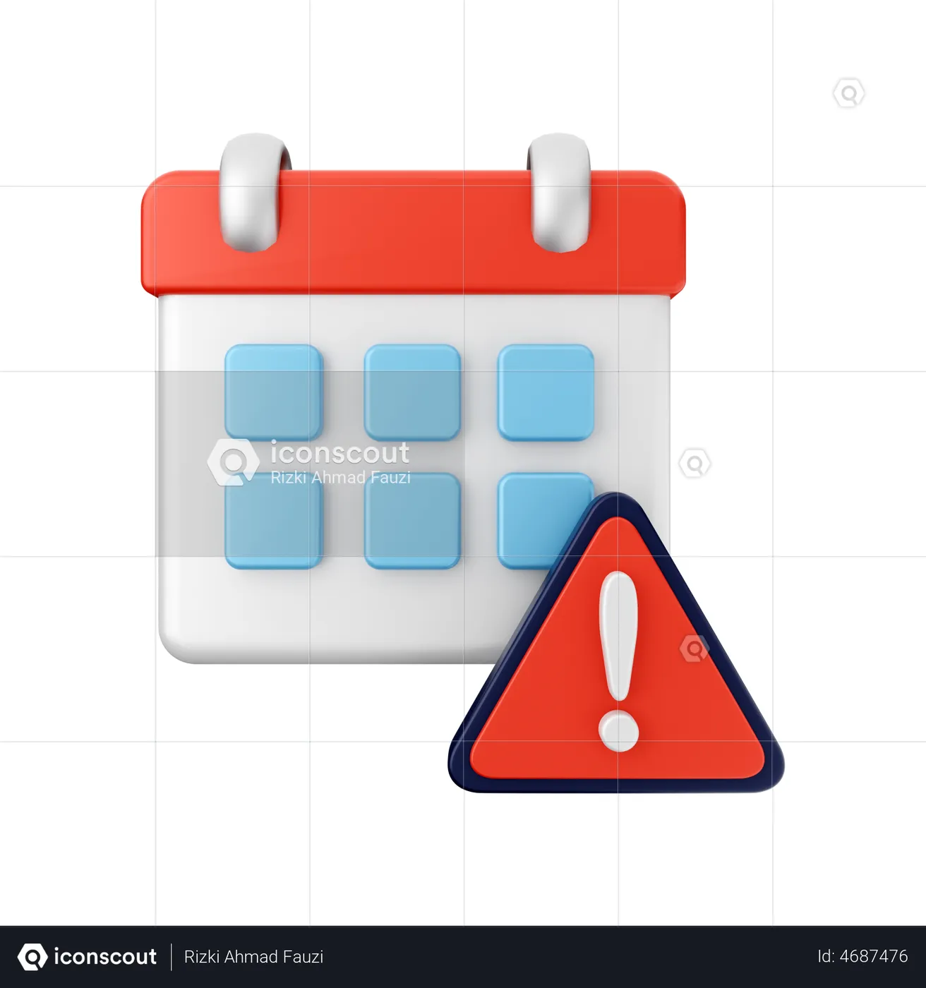 Calendar Alert 3D Illustration download in PNG, OBJ or Blend format