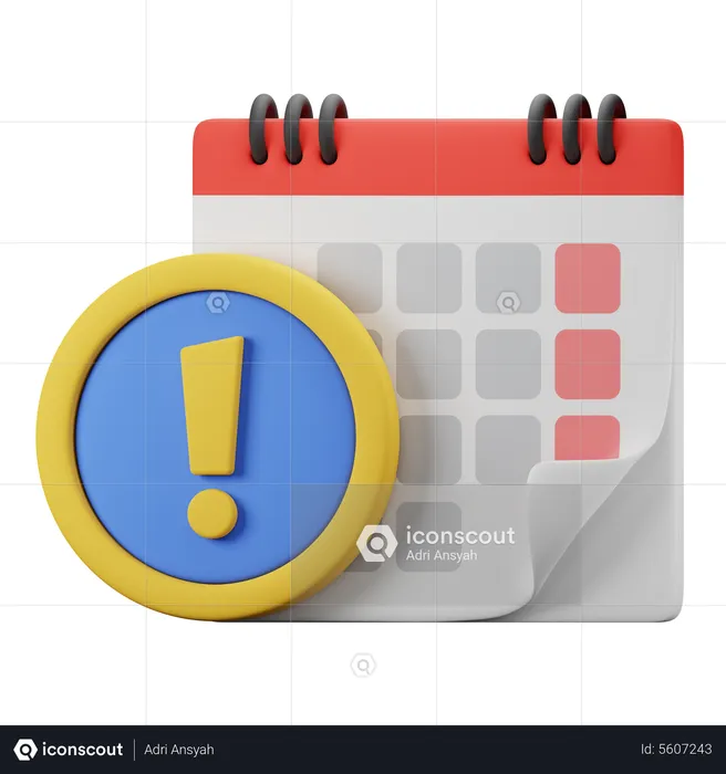 Calendar Alert  3D Icon