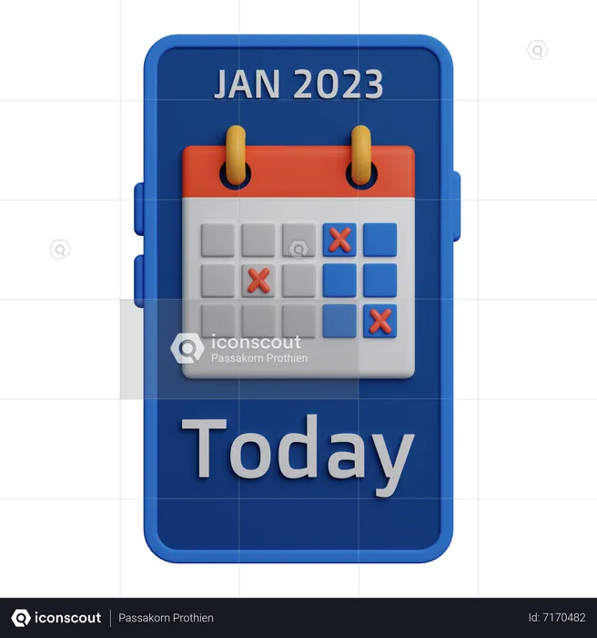 Calendar Application  3D Icon