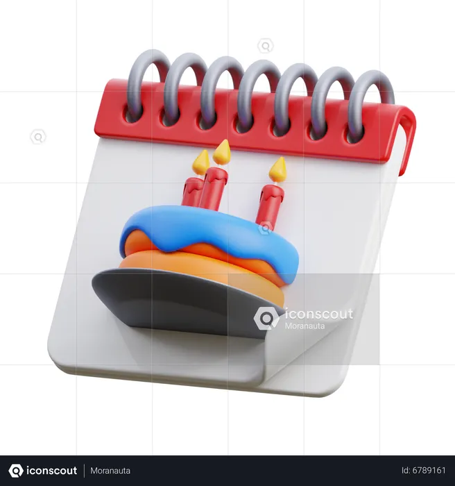 Calendar Birthday  3D Icon