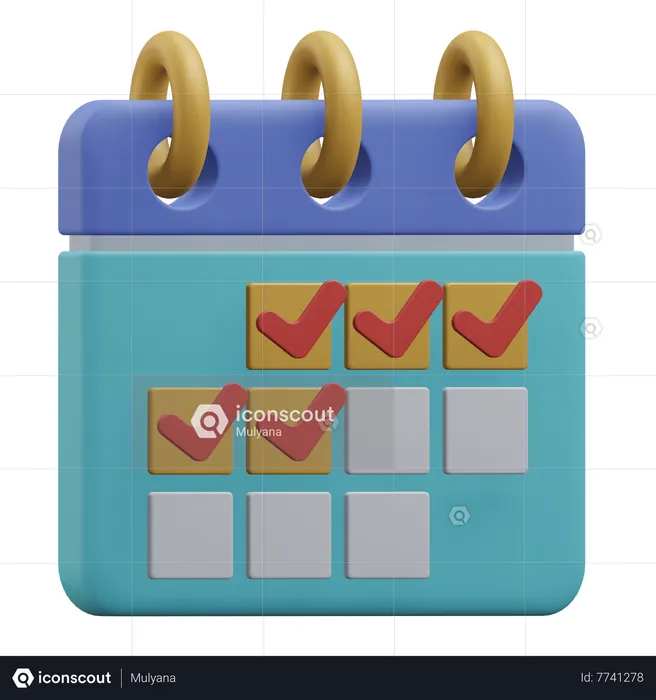 Calendar Checklist  3D Icon