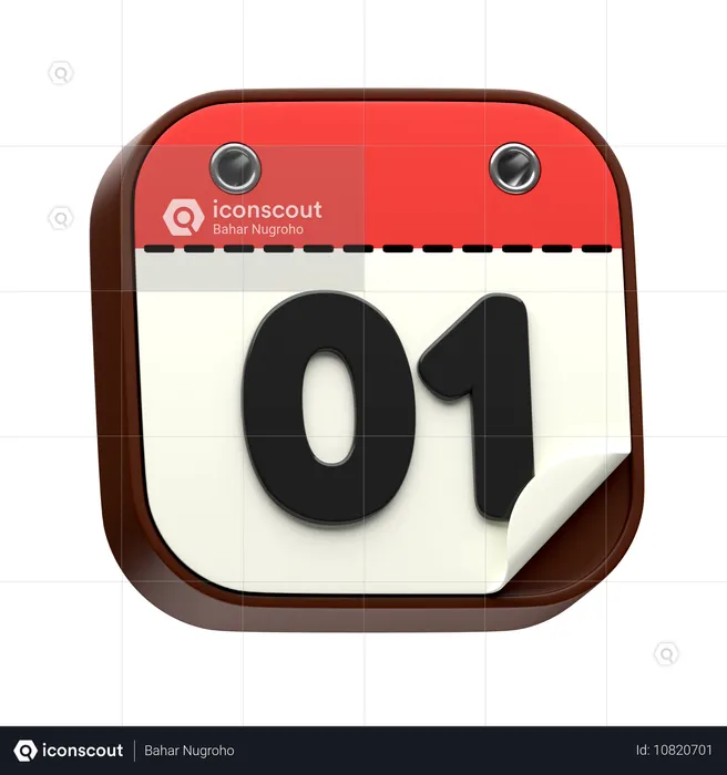 Calendar Date 01  3D Icon
