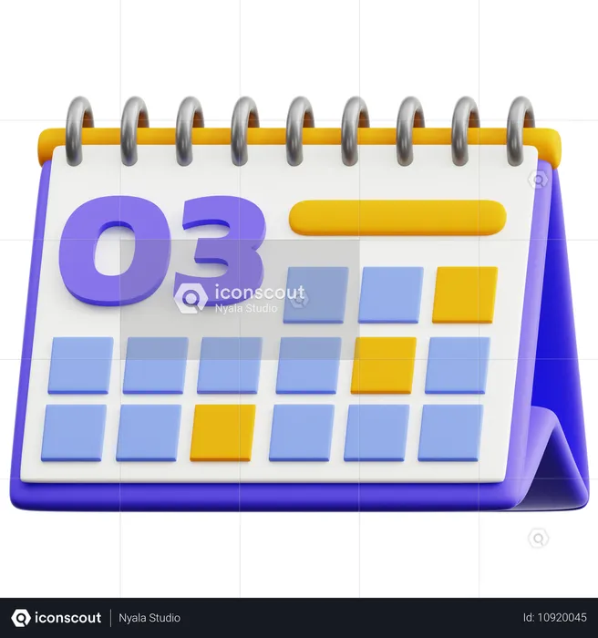 Calendar Date 3  3D Icon