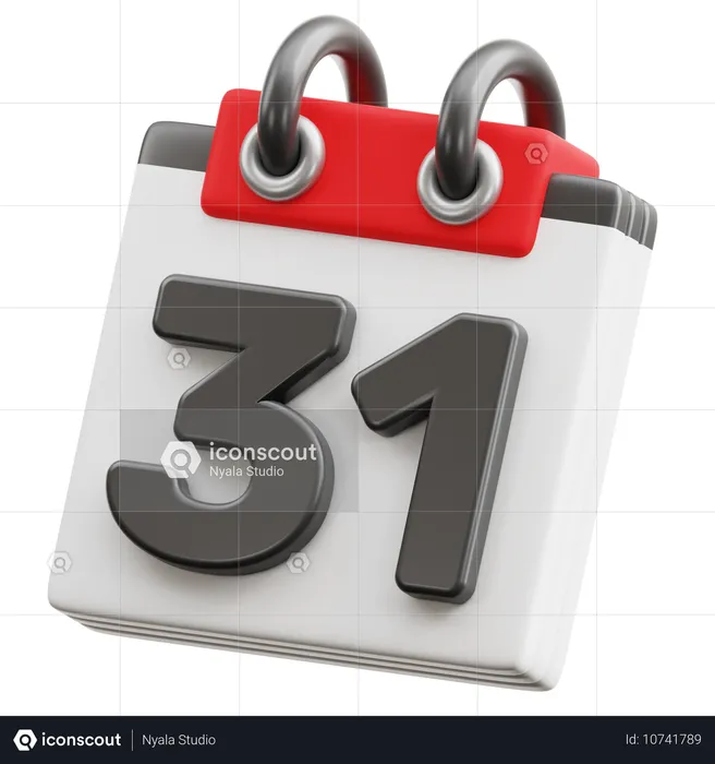 Calendar Date 31  3D Icon