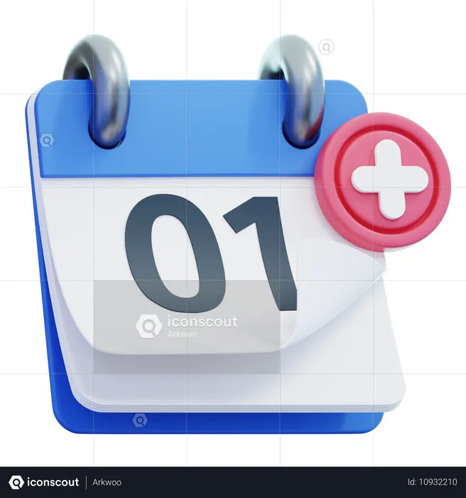 Calendar day 1  3D Icon