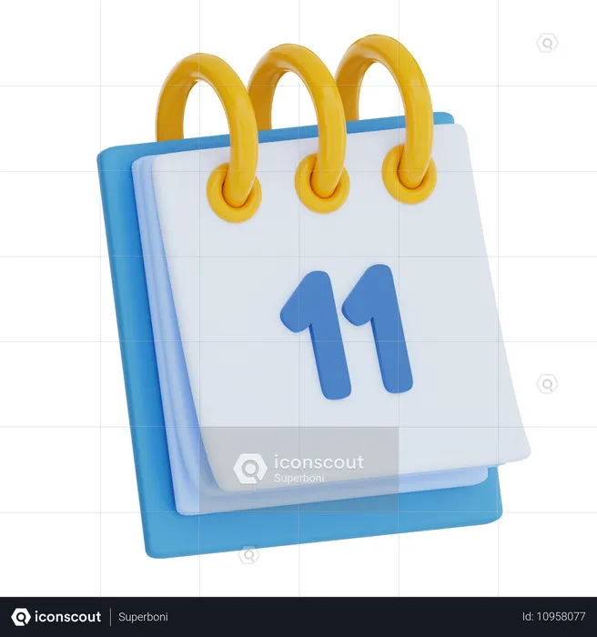 Calendar Day 11  3D Icon