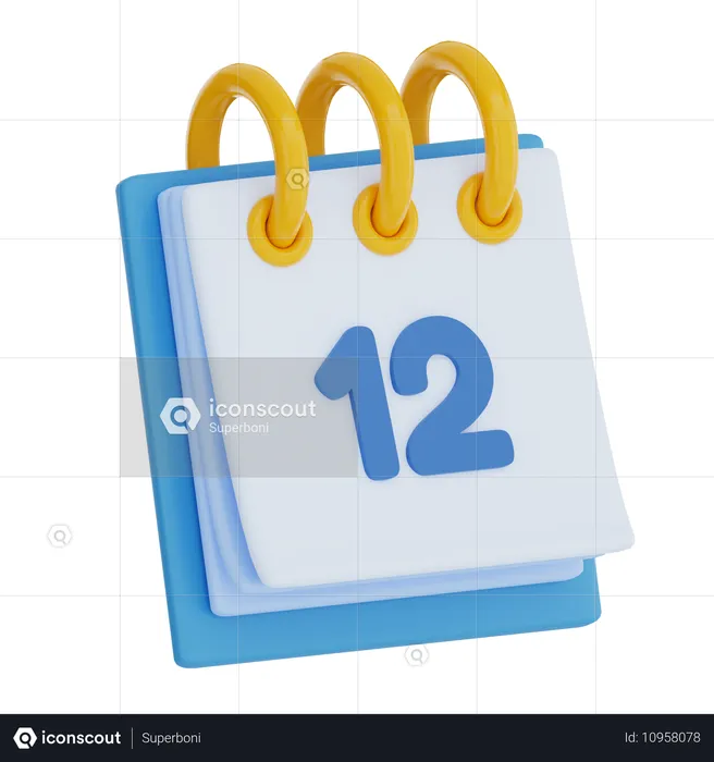 Calendar Day 12  3D Icon