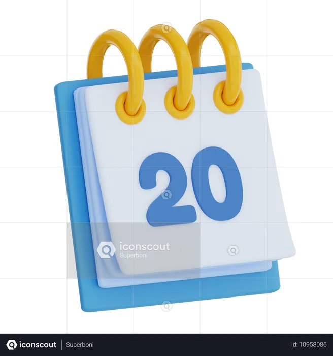 Calendar Day 20  3D Icon