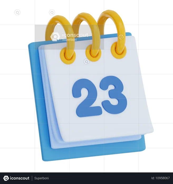 Calendar Day 23  3D Icon