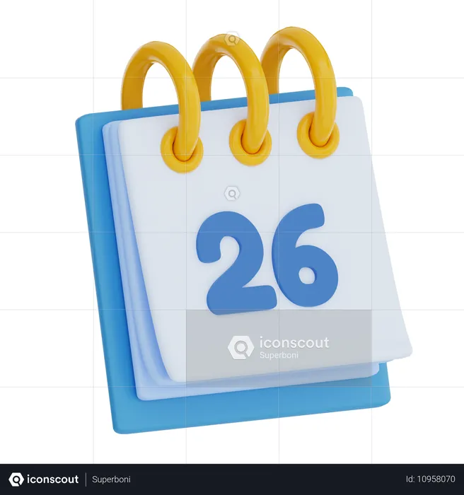 Calendar Day 26  3D Icon