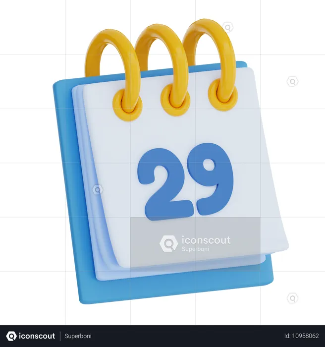 Calendar Day 29  3D Icon