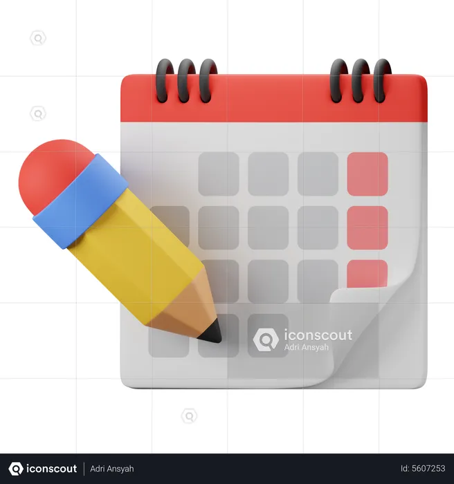 Calendar Edit  3D Icon
