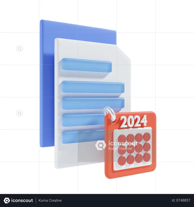 Calendar file  3D Icon