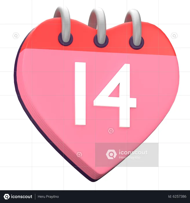 Calendar Love  3D Icon