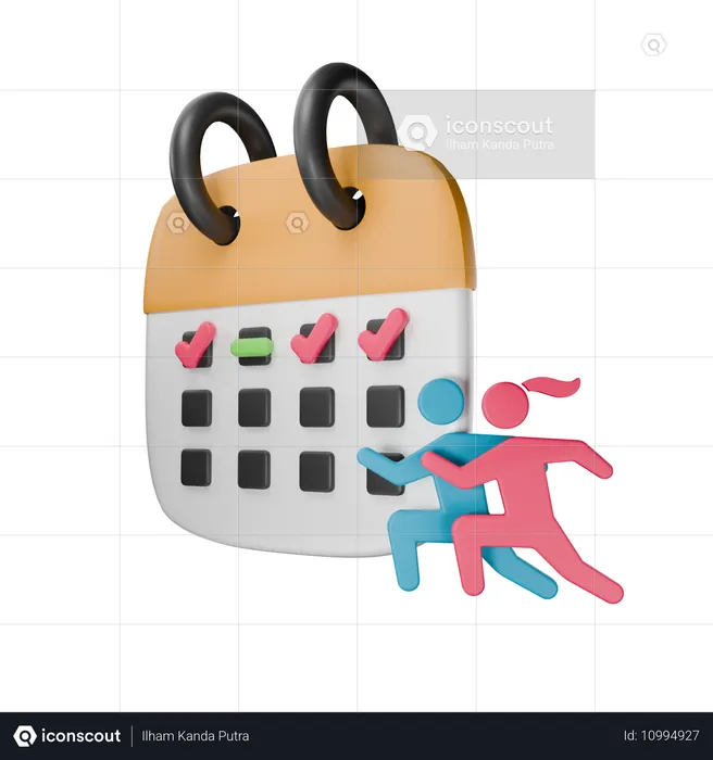 Calendar Marathon  3D Icon