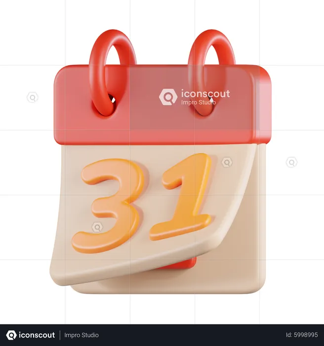 Calendar New Year  3D Icon