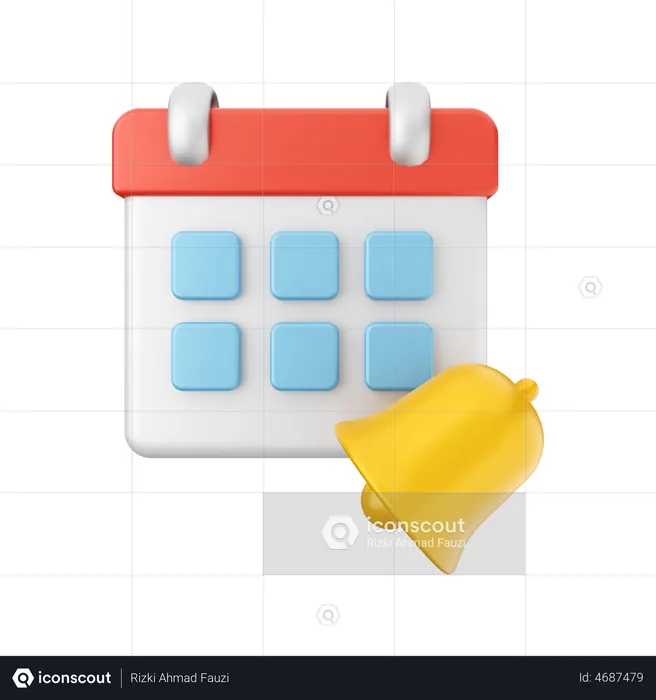 Calendar notification  3D Illustration
