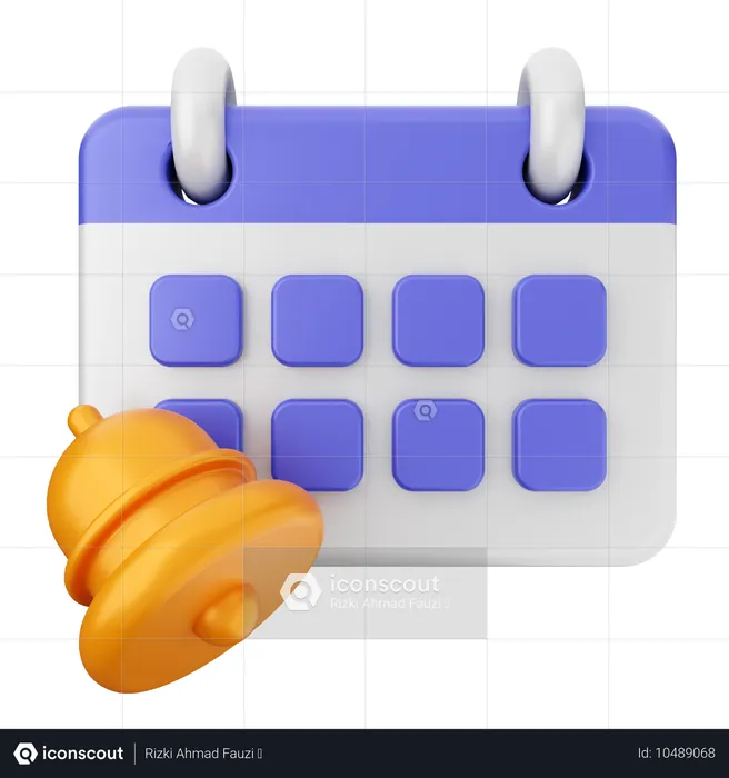 Calendar Notification Bell  3D Icon