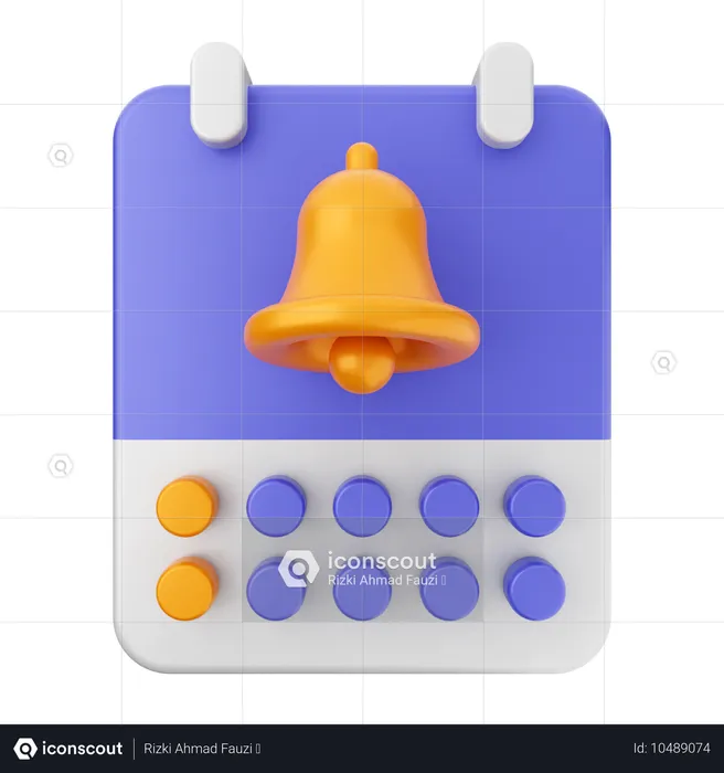 Calendar Notification Bell  3D Icon