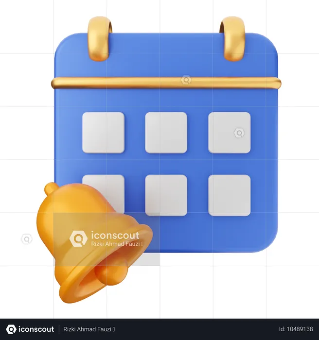 Calendar Notification Bell  3D Icon