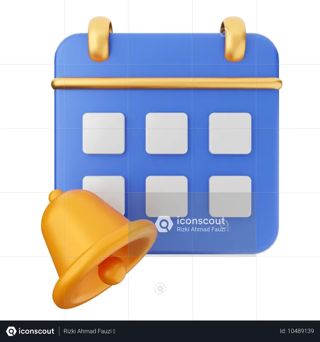 Calendar Notification Bell  3D Icon