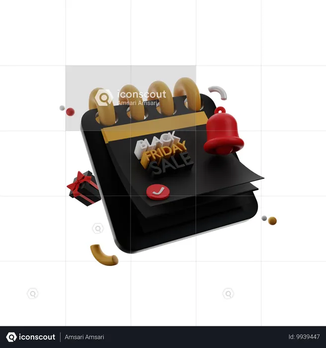 Calendar promotion 3D illustration  3D Icon