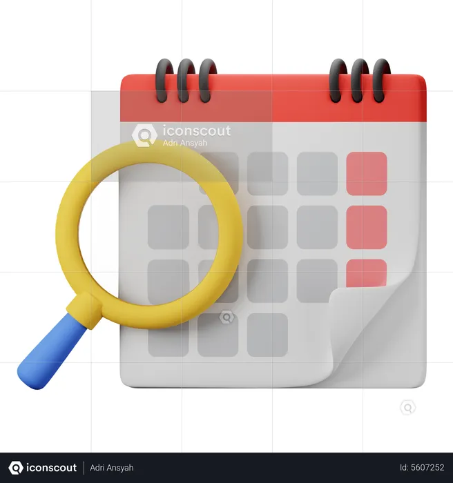 Calendar Search  3D Icon