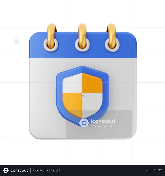 Calendar Shield  3D Icon
