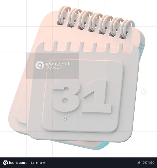 Calendar Tear off 31  3D Icon
