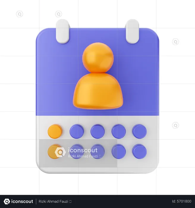 Calendar User  3D Icon