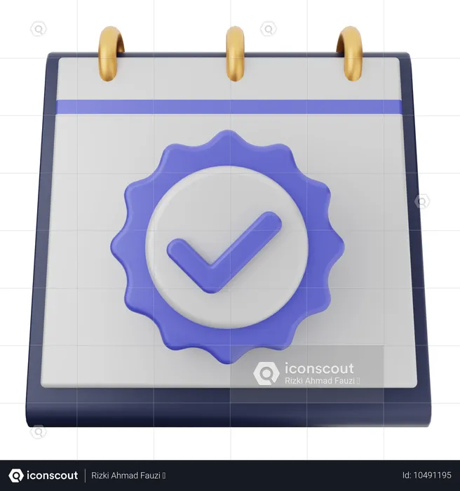 Calendar Verification  3D Icon