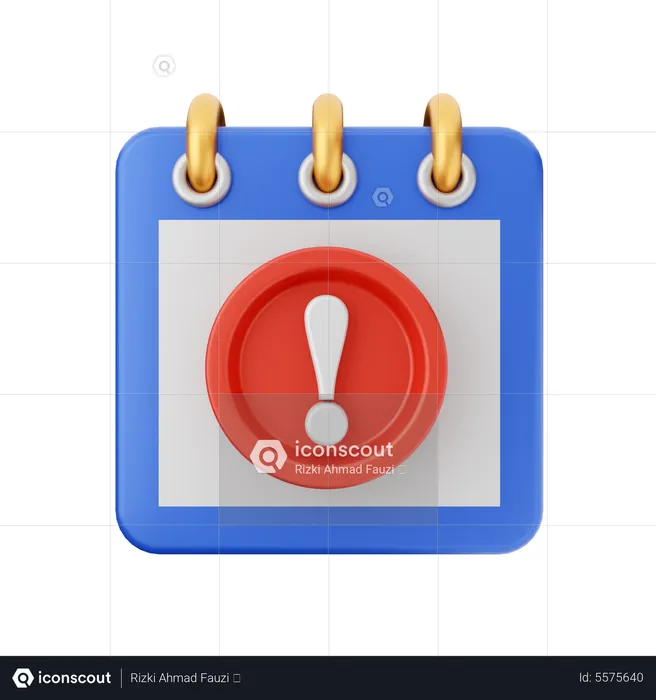 Calendario de alertas  3D Icon