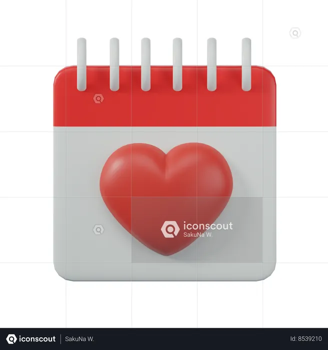 Calendário de amor  3D Icon