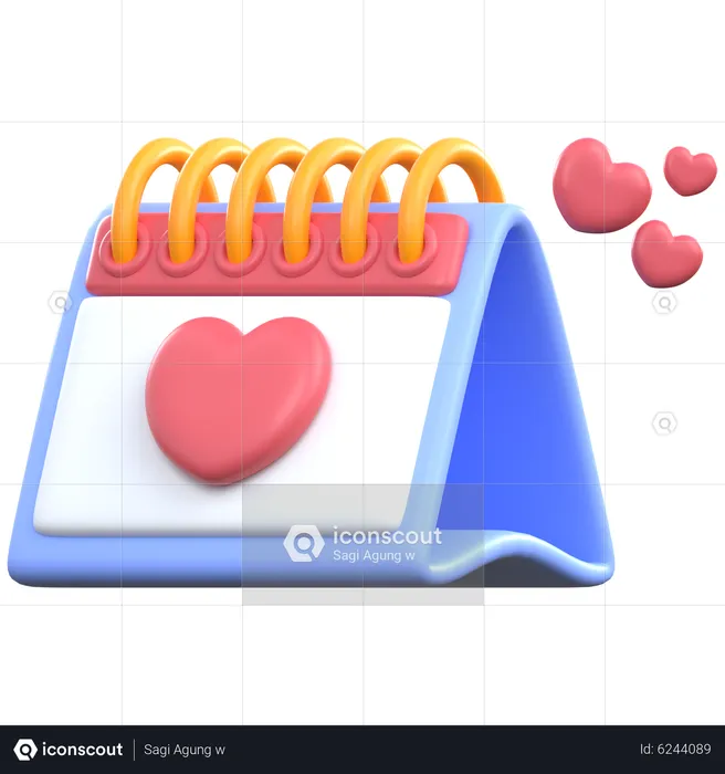 Calendário de amor  3D Icon