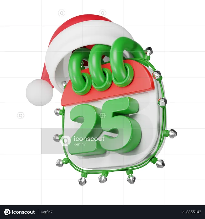 Calendario anunciando navidad  3D Icon